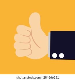 businessman gesturing thumb up sign