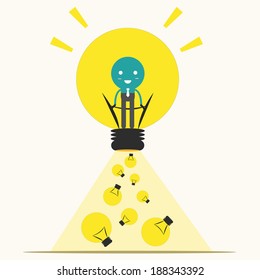 Businessman to get big idea,illustration vector.
