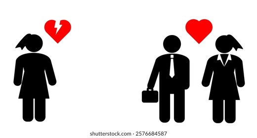 Businessman get to cheat his wife with friend icon clip art vector illustration. Designed for digital and print usage