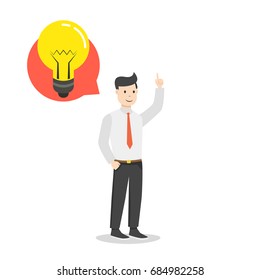 Businessman get a great idea. Business idea concept. Flat cartoon style. Vector illustration.