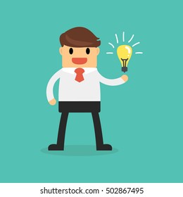 Businessman get idea.