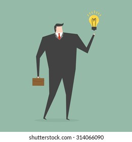Businessman Get an Idea. Business concept cartoon illustration