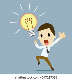 Businessman get idea cartoon vector