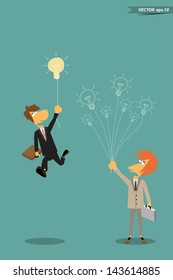 Businessman get the idea concept