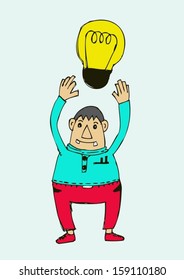 Businessman get  idea concept design