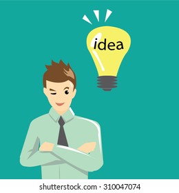 Businessman get idea concept-vector