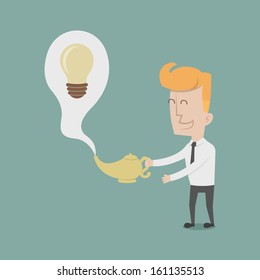 Businessman get idea , eps10 vector format
