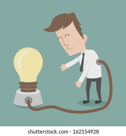 Businessman get idea , eps10 vector format