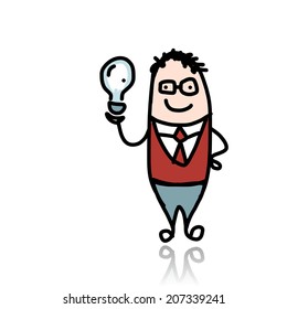 Businessman get idea, sketch for your design