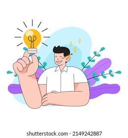 Businessman get the idea Vector