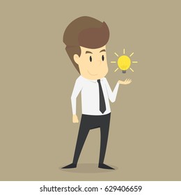 Businessman get the idea. vector