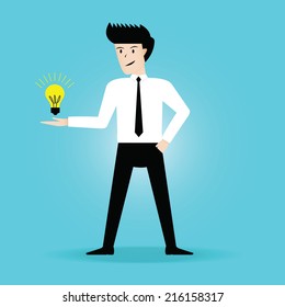 Businessman get the idea. vector illustration