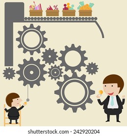 Businessman get an idea and vector illustration