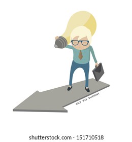 Businessman get the idea to work, eps10 vector 