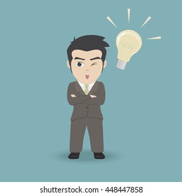 Businessman get idea.Business concept cartoon illustration.