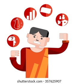 Businessman get new ideas - Young man brainstorming new ideas