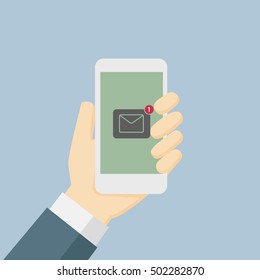 Businessman Get A New Message Notification illustration