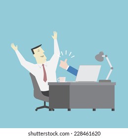 Businessman get a thumbs up - Vector 