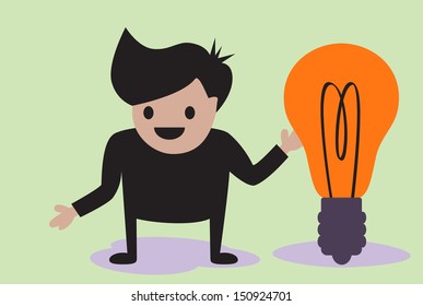 Businessman gets the idea by himself