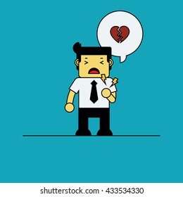Businessman getting heart attack.