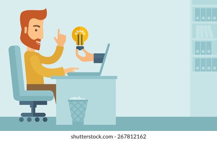 Empresario haciendo una idea en el escritorio