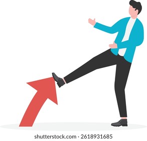 Businessman getting more and more debt, business concept

