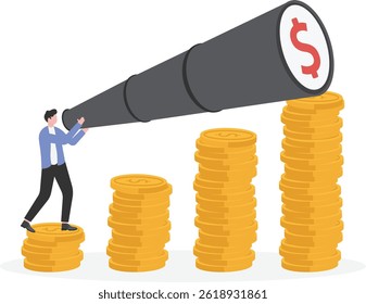 Businessman getting more and more debt, business concept

