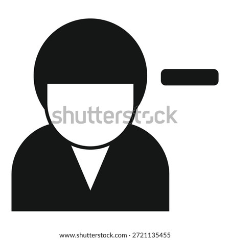 Businessman getting a negative result with a minus sign icon, simple style