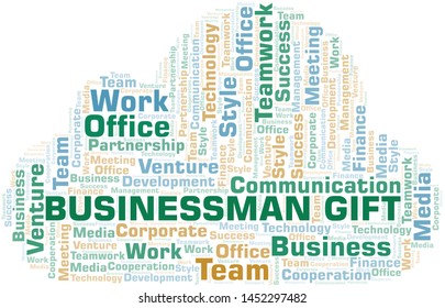 Businessman Gift word cloud. Collage made with text only.