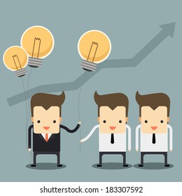 businessman give an balloon idea vector