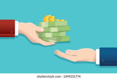 Businessman give money , salary concept vector illustration EPS10