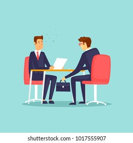 Businessman gives a bribe. Flat design vector illustration.