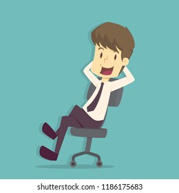 Businessman giving advice. Attractive manager.cartoon of business,employee success is the concept of the man characters business, the mood of people, can be used as a background. illustration vector