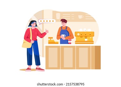 Businessman Giving Feedback For The Coffee Shop Service