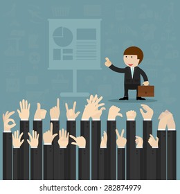 businessman giving a presentation