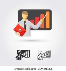businessman giving a presentation