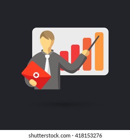 businessman giving a presentation