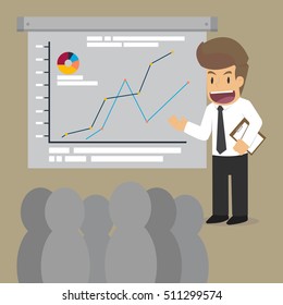 Businessman Giving a Presentation. vector