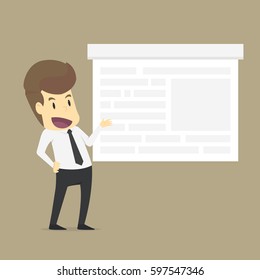 A Businessman Giving a Presentation. vector