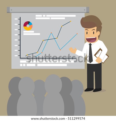 Businessman Giving a Presentation. vector