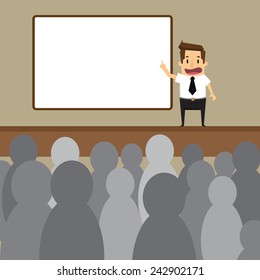 Businessman giving a presentation.vector