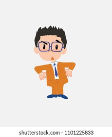 Businessman with glasses with an expression of unpleasant surprise.