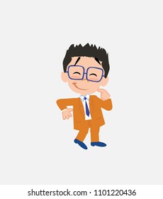 Businessman with glasses with funny expression.