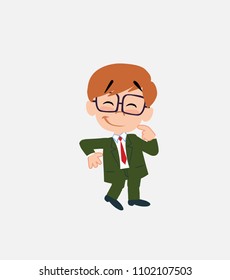 Businessman with glasses with funny expression.