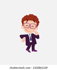 Businessman with glasses with funny expression.