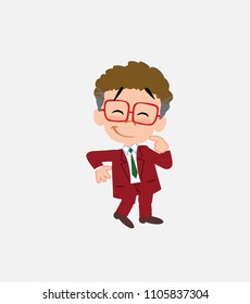 Businessman with glasses with funny expression.