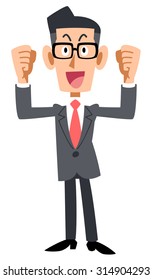 Businessman with glasses is hustle
