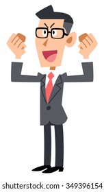 Businessman with glasses is hustle