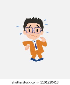 Businessman with glasses , scared.