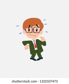 Businessman with glasses , scared.